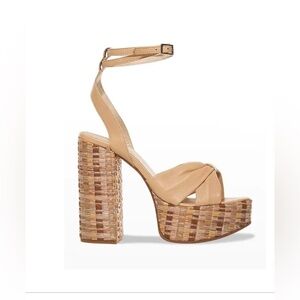 Chelsea Paris
Zasa Raffia Leather Ankle-Strap Platform Sandals